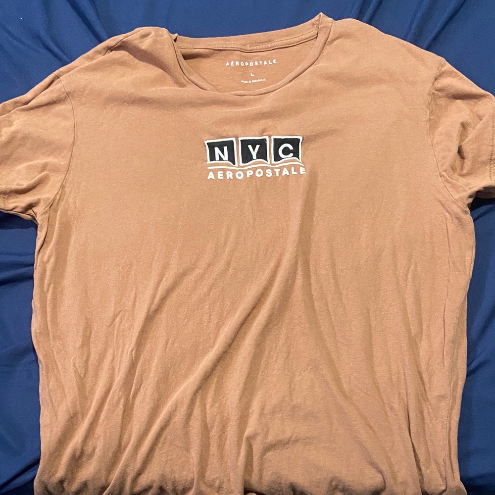 Aeropostale Men's NYC Graphic Tan Tee